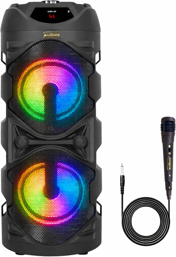 Eccellente Speaker with 1 Mic for Karaoke & Guitar Input, Portable upto 8 HRs Playback 40 W Bluetooth Tower Speaker(Black, 2.0 Channel)