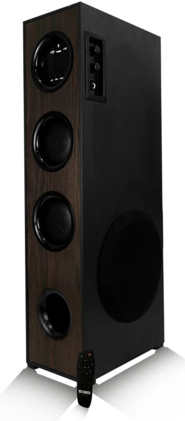 Sainitone ST 04 120 W Bluetooth Tower Speaker(Brown, Black, 3 Channel)