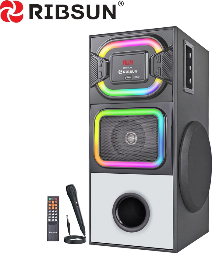 RIBSUN Zoom bluetooth tower speaker-Party Speaker-home theatre-Sound box 140 W Bluetooth Tower Speaker(Black, 2.1 Channel)