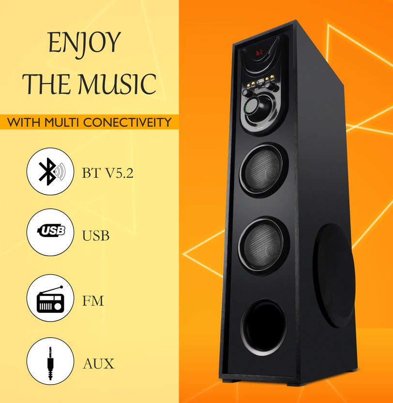 querial S Tower Speaker Dj System Home Theater 100 W Bluetooth Tower Speaker(Black, 3 Channel)