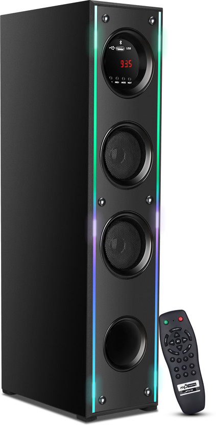 RZG Led multimedia karaoke Bluetooth Music System Home theater 120 W Bluetooth Tower Speaker(Black, 2.0 Channel)