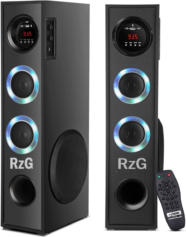 RZG Dj Music with RGB Lights Home theater 120 W Bluetooth Tower Speaker(Black, Stereo Channel)