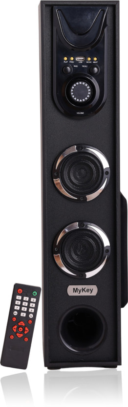 MyKey TS-Z601 5.25" Woofer 3.0" Speaker LED display USB FM Radio Full Remote Control 60 W Bluetooth Tower Speaker(Black, 2.1 Channel)