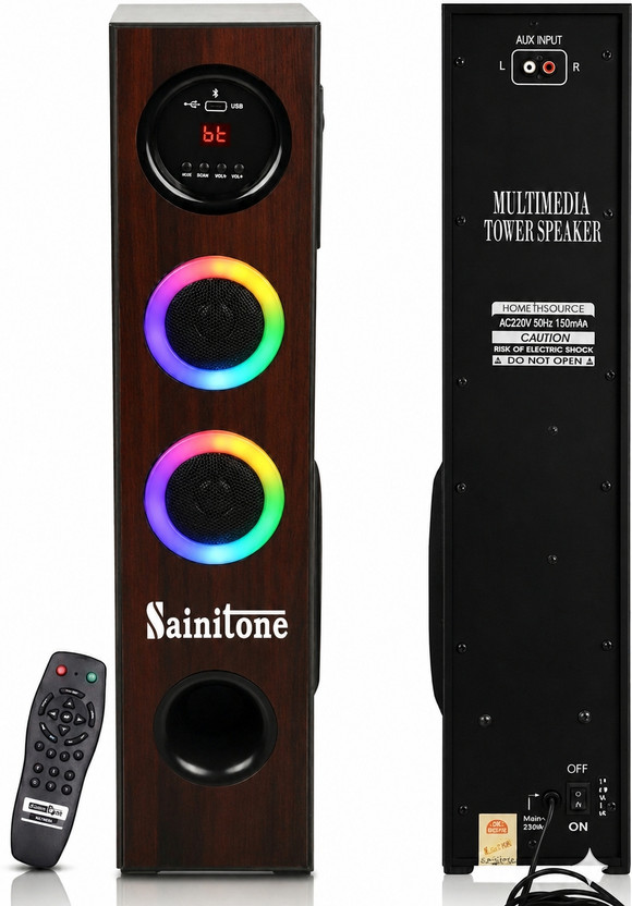 Sainitone Sainitone ST_07 HOME THEATRE BLUETOOTH MUSIC SYSTEM 110 W Bluetooth Tower Speaker(Brown black, Stereo Channel) - Flipkart Deal