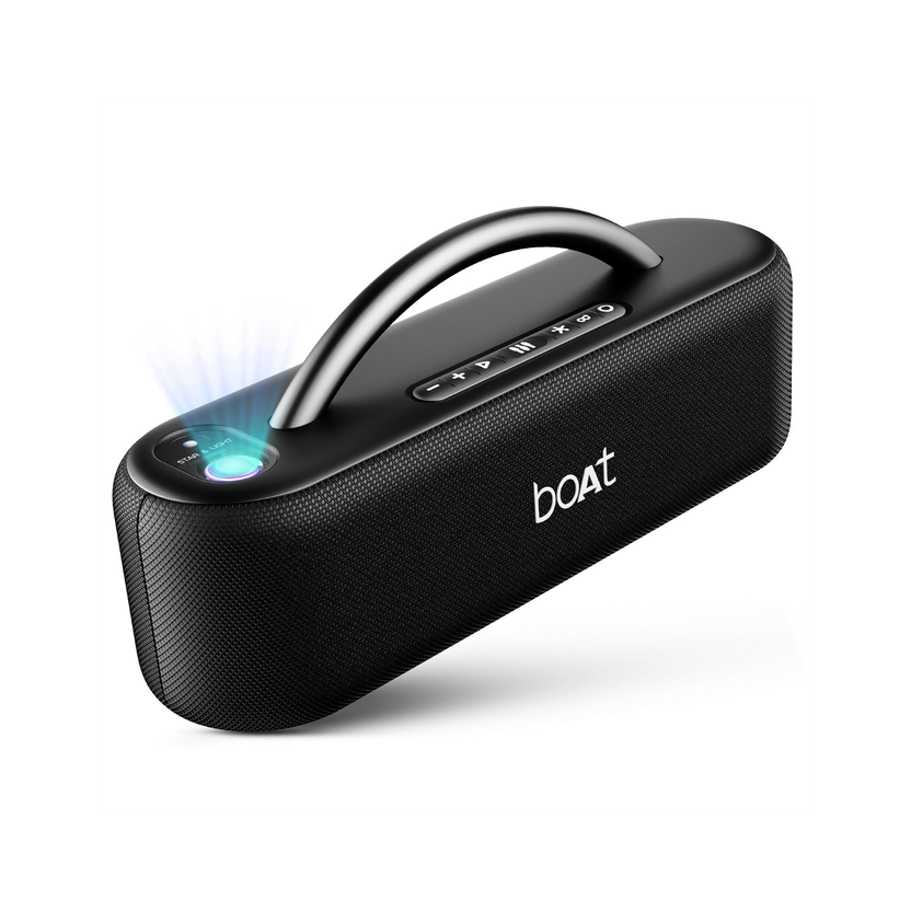 boAt Stone Lumos w/ LED Projection, 9HRS Playback,Hearables App Support,Dual EQ Modes 60 W Bluetooth Party Speaker(Midnight Black, Mono Channel)