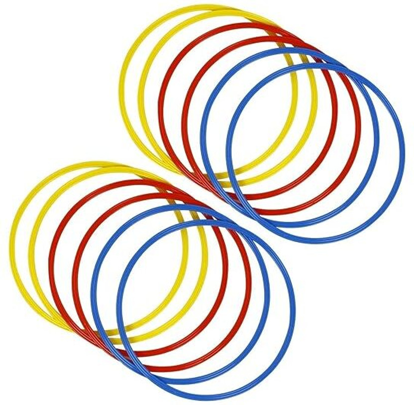 MRT SPORTS Agility and Speed Training Flat Fitness Gymnastic Ring, 18 inch, (Set of 18) Speed Ladder(Multicolor)