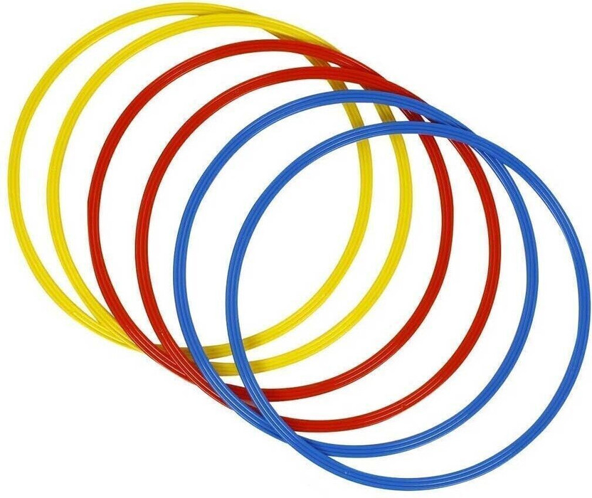 Owlix Agility and Speed Training Flat Fitness Gymnastic Ring, 18 inch, Set of 6 Piece Speed Ladder(Yellow, Red, Blue)