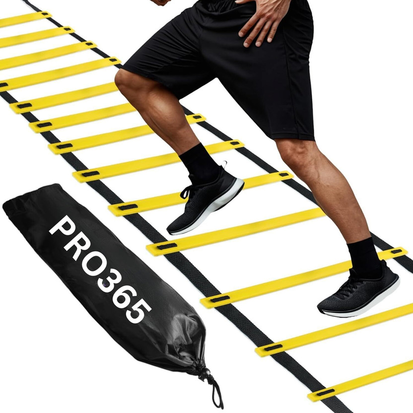 PRO365 Agility 4m with 10 Adjustable Rungs Carry Bag Training Gear Speed Ladder(Yellow)