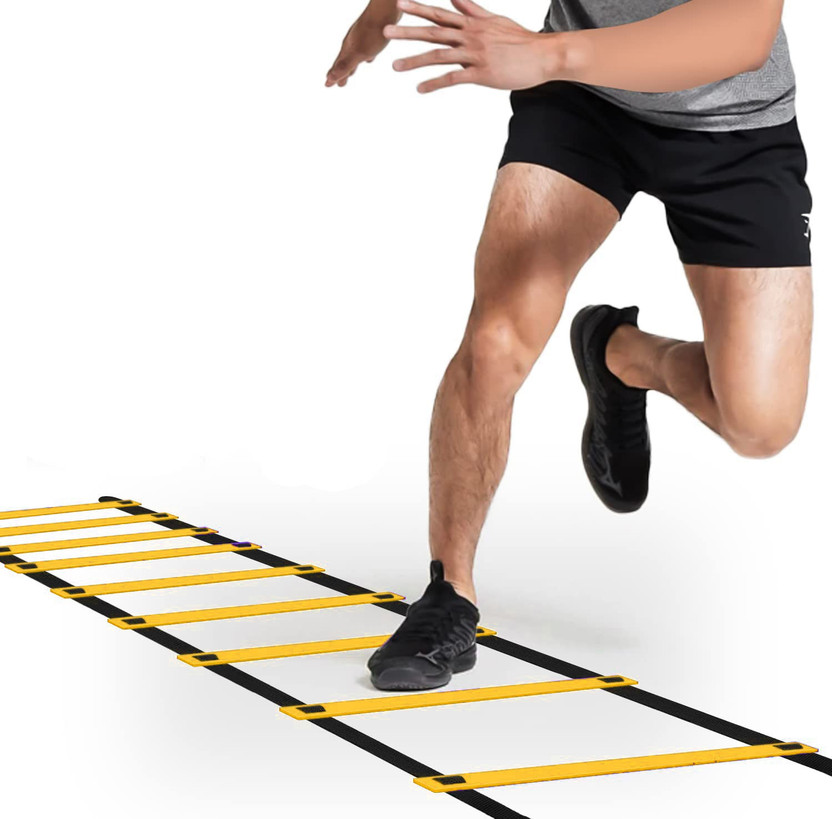 VICTORY Adjustable ( 8 Meter / 16 Rungs ) Speed Ladder For Training,Exercise, Gym and Any Sports Speed Ladder(Yellow)