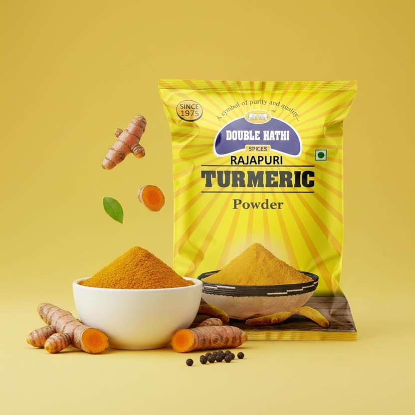 Double Hathi Rajapuri Turmeric Powder - Pure Haldi for Cooking & Health - Indian Recipes(2 kg)