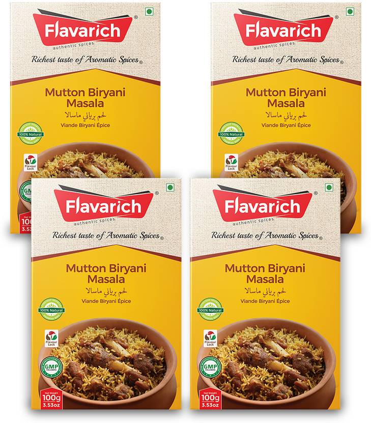 Flavarich Mutton Biryani Masala, Pack of 4, 100 Grams each Price in India Buy Flavarich Mutton