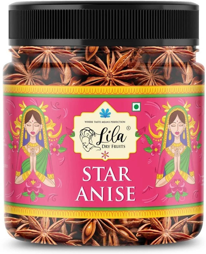 lila dry fruits Star Anise Spices 400G Jar |Chakri / Badhiyan Phool | Whole Aromatic & Natural(400 g)