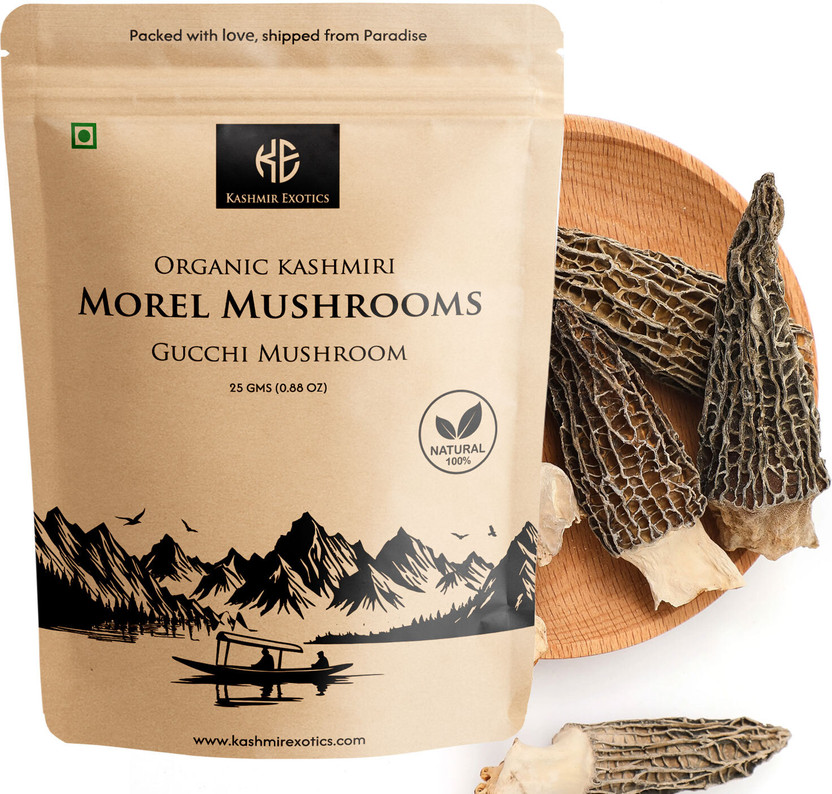 Kashmir Exotics Organic Morel Mushrooms (Kashmiri Gucchi)(25 g)