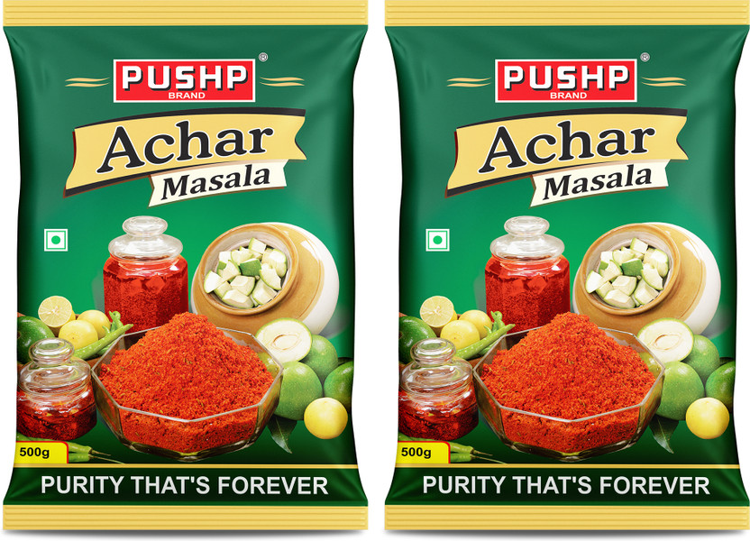 Pushp Brand Achar Masala 500g Pouch | Pack of 2 | Premium Homemade Ready-to-Use Pickle Mix(2 x 0.5 kg)