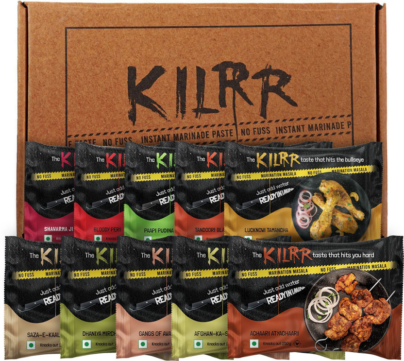 Kilrr Chicken Marination Masala Variety Pack of 10(10 x 22 g)