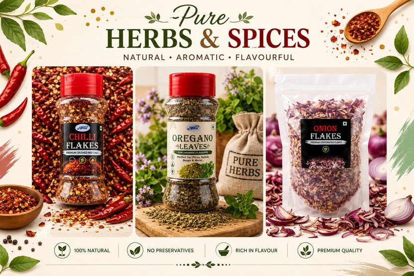 AAVANSH K GLOBAL PACK OF 3 (CHILLI FLAKES, OREGANO, ONION FLAKES)(3 x 60 g)