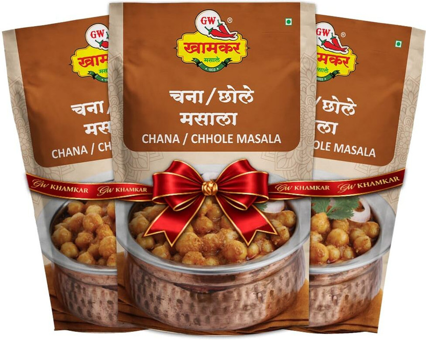GW Khamkar Special Chana Masala, Taste of North India, Zip Lock & Re-usable(3 x 185 g)