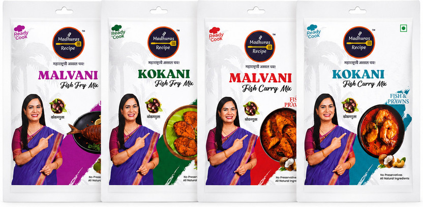Madhuras Madhuras Recipe Madhura's Recipe Fish Fry & Fish Curry Mix Combo Pack of 4 (4x50g)(4 x 50 g) - Flipkart Deal