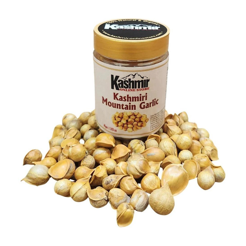 kashmir online store Naturally Organic Kashmiri Garlic Himalayas,Single Clove,Kashmiri Lahsun(60 g)