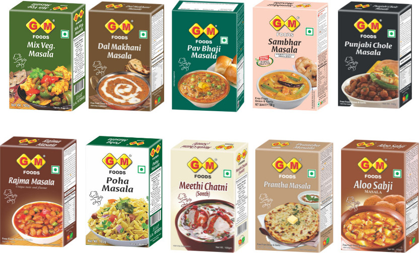 GM FOODS ALL SABZI MASALA POWDER COMBO 1000 g(Pack of 10)