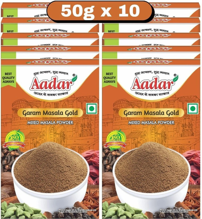 AADAR Special Ingridient Garam Masala 50g Box Pack 10|(10 x 50 g)