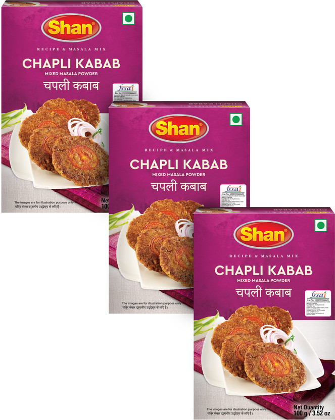 SHAN Chapli Kabab Seasoning Mix (Imported) Pack of 3(3 x 100 g)