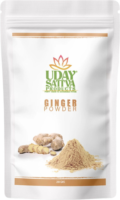 Uday Sattva Products Dehydrated Ginger Powder| No added Sugar |vegan| No preservative |Pure(200 g)