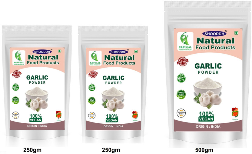 SHOODDH Irresistible Garlic (Lahsun) Powder with Stylish Packaging 250gm x 2Pkt + 500gm(1000 g)