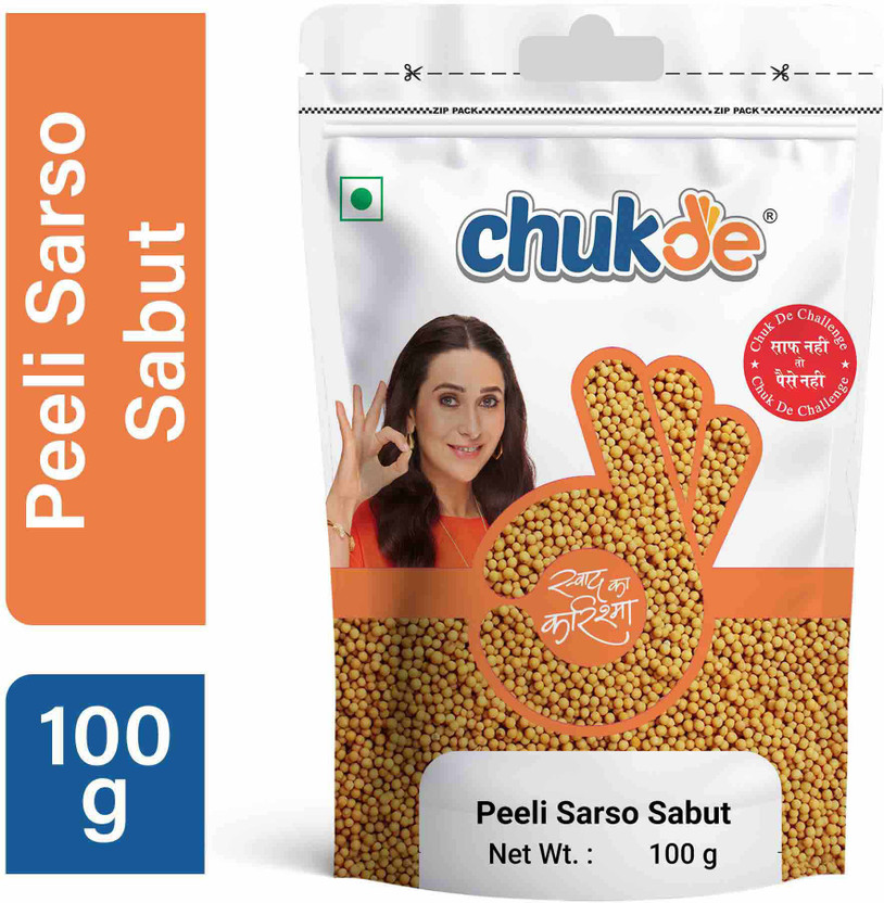 CHUKDE Yellow Mustard | Peeli Sarso Seeds Whole(100 g)