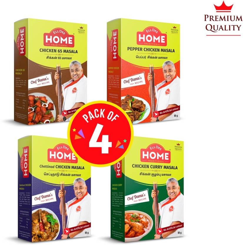 EllDee HOME Premium Masala Chicken 65 + Pepper Chicken + Chettinad