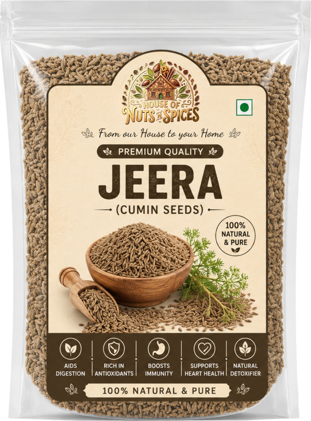 HOUSE OF NUTS N SPICES Premium Cumin Seeds Whole (Jeera Sabut) | Natural Spice | Cooking Ingredient(250 g)