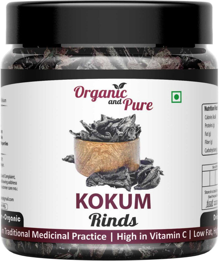 Organic and Pure Kokum Dry Kokam Rinds Phool Dried Garcinia Indica Fruit Slices (Jar)(250 g)