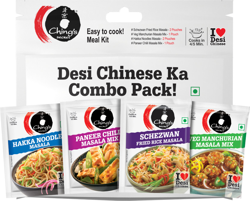 Ching's Secret Desi Chinese Ka Combo Pack, 6 Single Use Masala pouches(120 g)