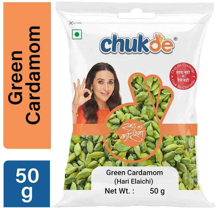 CHUKDE Green Cardamom Whole | Sabut Hari Choti Elaichi(50 g)