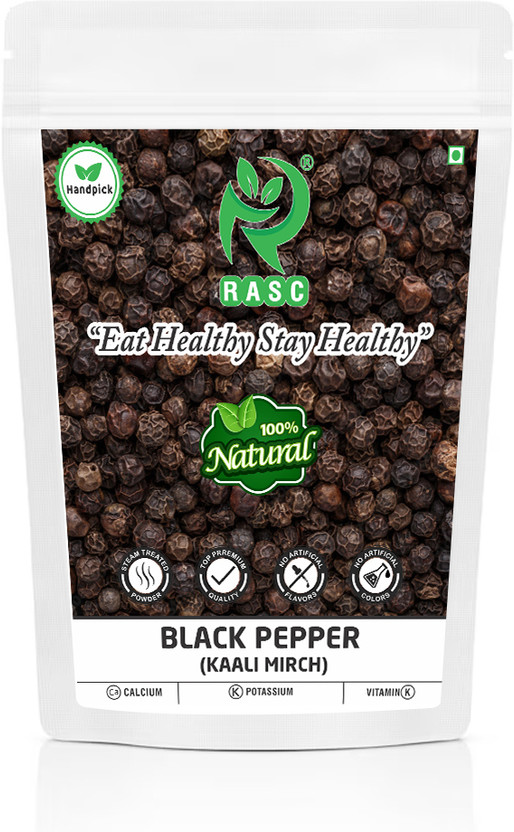RASC RASC Organic Black Peppercorn I Kali Mirch Whole Black Pepper Indian Spices 200 gm(200 g) - Flipkart Deal