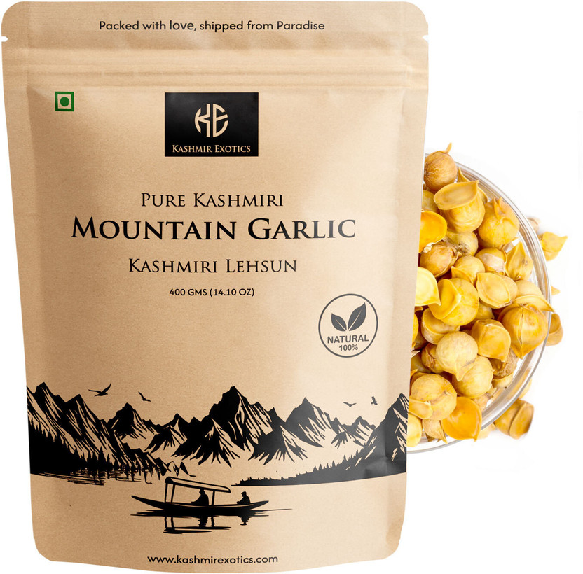 Kashmir Exotics Pure Kashmiri Snow Mountain Garlic 400 gm(400 g)
