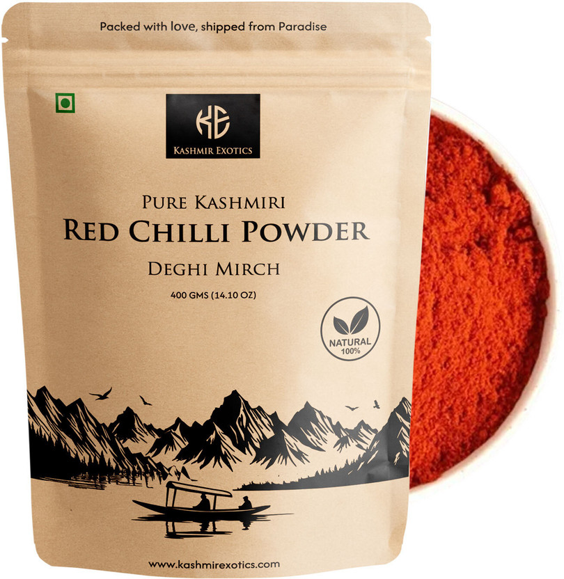 Kashmir Exotics Pure Kashmiri Red Chilli Powder 400 gms(400 g)