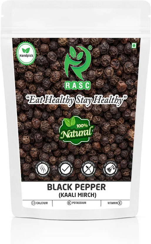RASC RASC Organic Black Peppercorn I Kali Mirch Whole Black Pepper Indian Spices 100gm(100 g) - Flipkart Deal