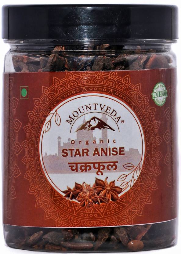 MOUNTVEDA Organic Whole Star Anise ( Chakri Phool / Badiyan Phool) 50