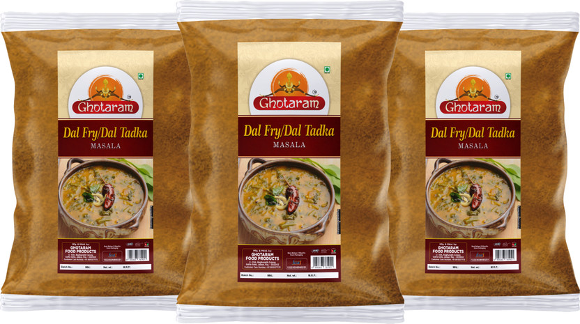 GHOTARAM Punjabi Dal Tadka Masala / Dal Fry Masala Powder Hand Ground Masala-80Gx3Pk(3 x 80 g)