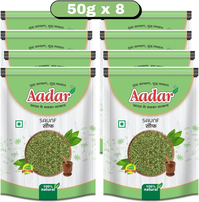 AADAR Whole Saunf 50g Pack 8+(8 x 50 g)