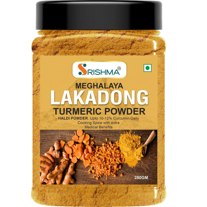 Srishma High Curcumin Certified Organic Lakadong Turmeric Powder(250 g)