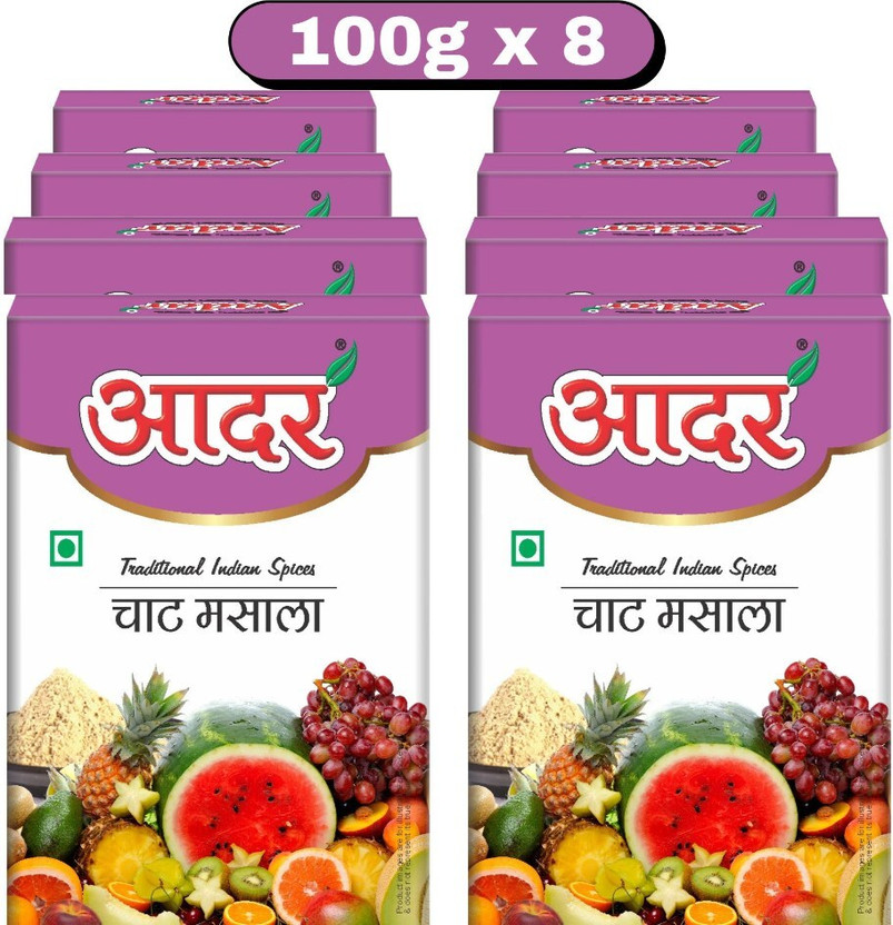 AADAR Chaat Masala Powder 100gm Box Pack of 8|(8 x 100 g)