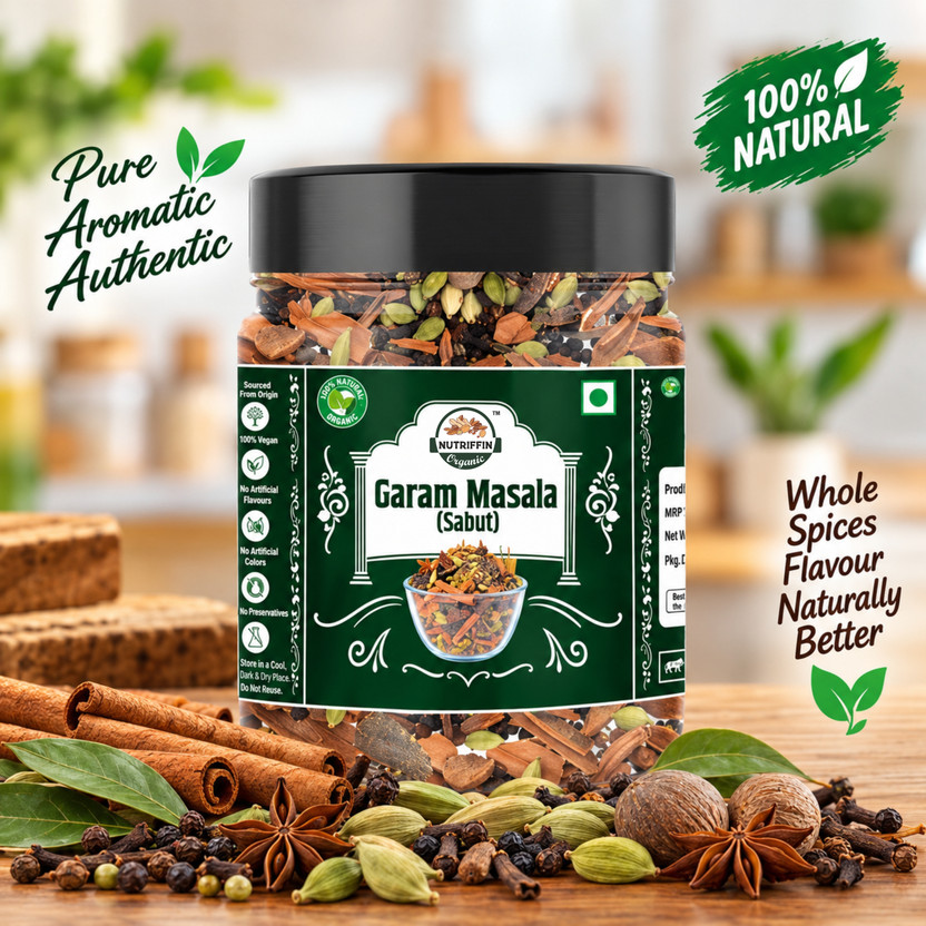 Nutriffin Nutriffin Organic Premium Whole Gram Masala | Mix of 13 Spices | Sabut Garam Masala |(250 g) - Flipkart Deal