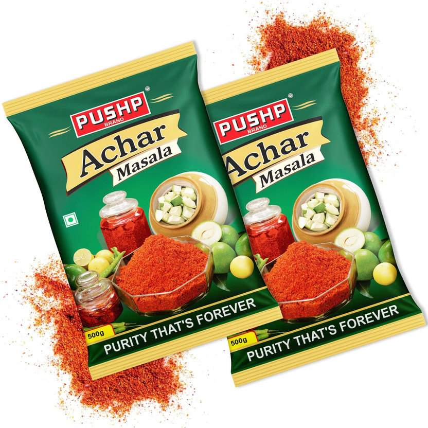 Pushp Brand Achar Masala Pouch (Pack of 2, 500gm in Each Pack)(2 x 0.5 kg)