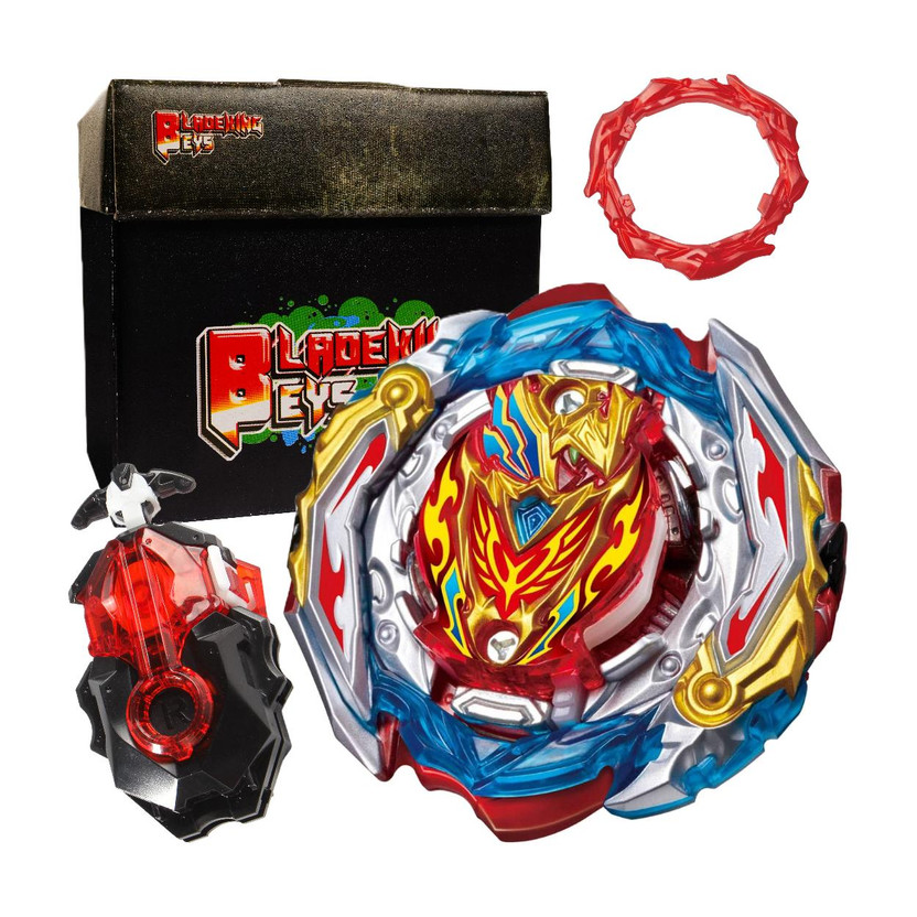 BLADEKING BEYS B-201 Zest Achilless + A Gear + DB Launcher + Carton toy storage box(Multicolor)
