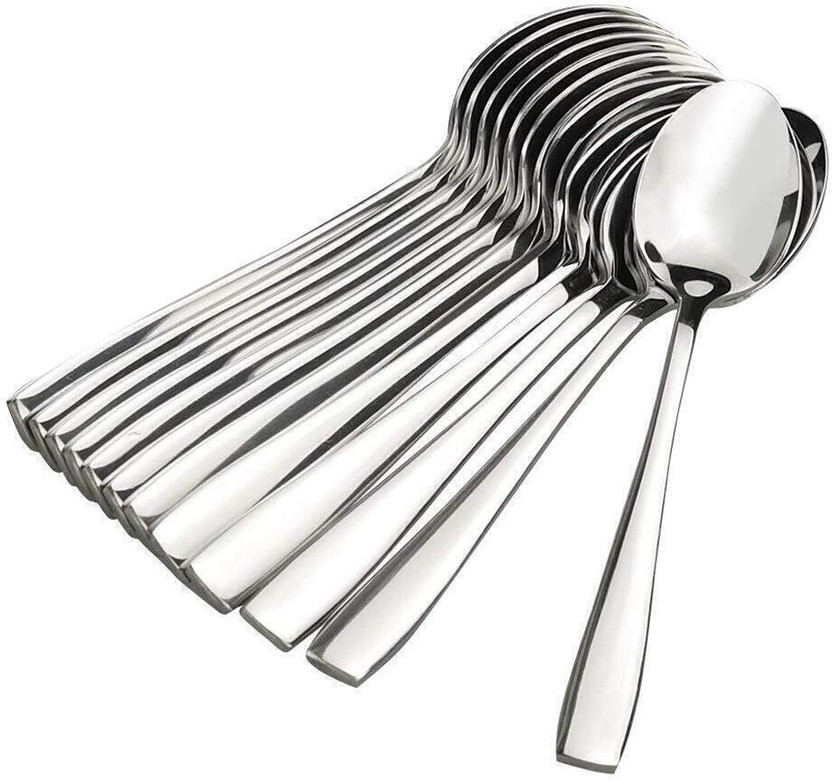 GLOW FIRST 12 Pieces Stainless Steel Spoon Set for Home & Kitchen,16 cm Long, Tea, Coffee Stainless Steel Coffee Spoon Set(Pack of 12)