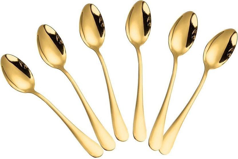 Effigy Onlinehub Brass Pooja Spoons,Multi Purpose Use Table Spoons Brass Table Spoon Set(Pack of 6)