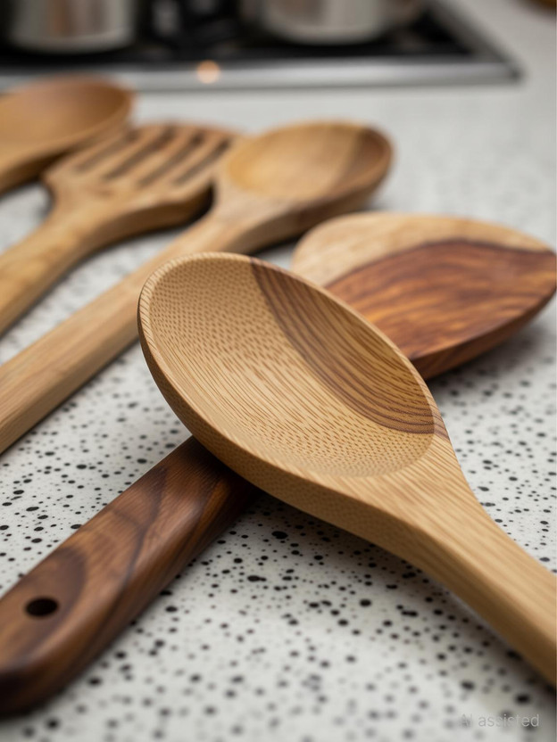 WORKPLACE Spoon Wood Without Polish Pack Of 7 Wooden Serving Spoon Set(Pack of 7)