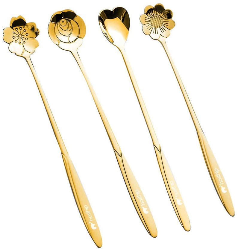PRYFIL Dessert Spoon Set for Coffee, Tea, Cake Pastry, Kitchen Tableware Steel Cutlery Set(Pack of 4)